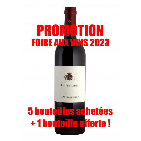 PROMO FOIRE AUX VINS Cuvée Rubis 2019/Lalande de Pomerol - 6x75cl